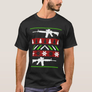 Camiseta Ar-15 Rifle Ugly Christmas Sweater - Funny Gun Lon