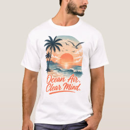 Camiseta Ar do Oceano. Mente Clara. | Sol Poente Costeiro V
