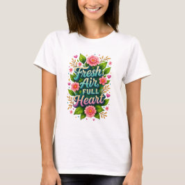 Camiseta Ar fresco, coração de Cheio"