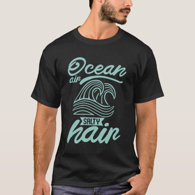 Camiseta Ar salgado do oceano Cabelo (Frente)