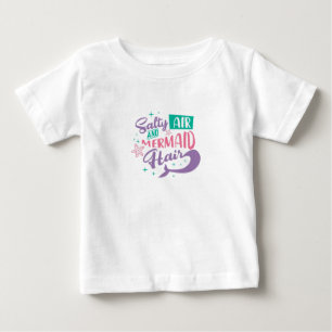 Camiseta ar salgado e tipografia de cabelo de sereia para c