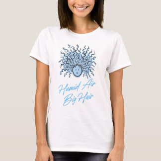 Camiseta Ar ÚMIDO AZUL CABELo GRANDE Humor de Verão Cabelo 