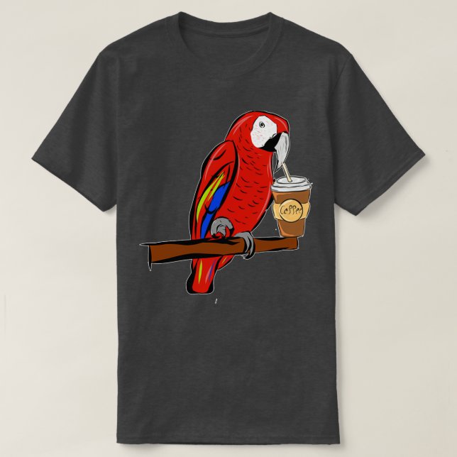 Camiseta Ara papagaio café 1 (Frente do Design)