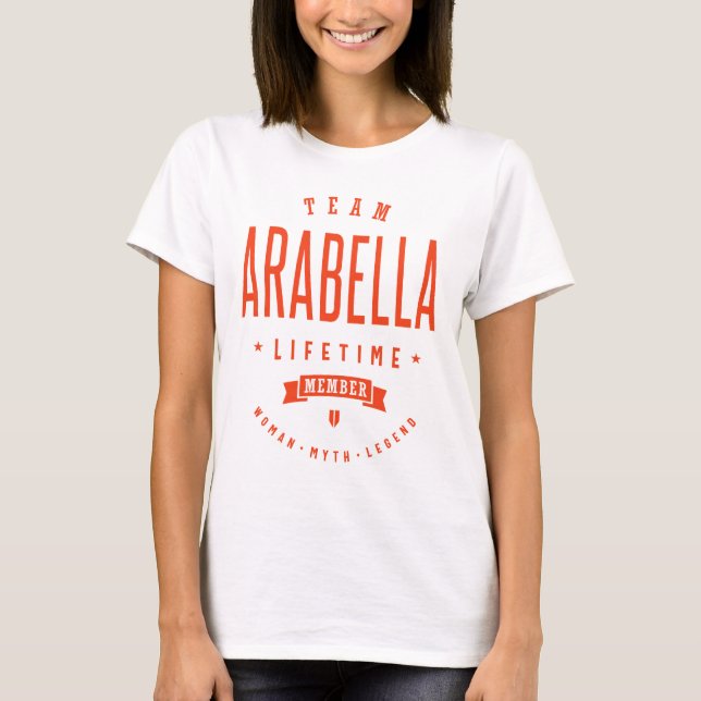 Camiseta Arabella Personalizado Nome Aniversário Presente (Frente)