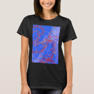 Camiseta Arabesco em Azuis com Jellies transparentes e  