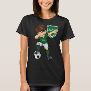 Camiseta Arábia Saudita Dabbing Soccer Boy Arábia Saudita