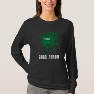 Camiseta Arábia Saudita: Retro Vintage WaterColor Esporte A