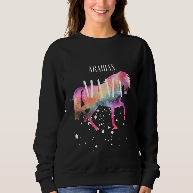 Camiseta Arabian Horse Mama Galaxy Horse Girl Equestrian Ri (Frente)