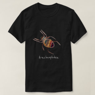 Camiseta Arachnofobia lema aracnídeo bonitinho