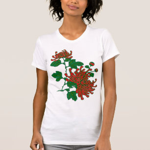 Camiseta Aranha-crisântema chinesa - vermelho profundo