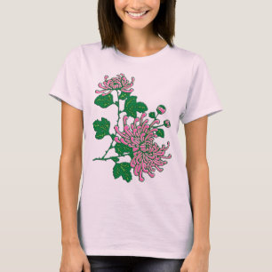 Camiseta Aranha-crisântemo chinesa - rosa-coral