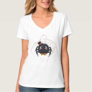 Camiseta Aranha de Cartoon Bonita com Chapéu Superior