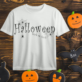 Camiseta Aranha de Halloween Assustador Projeto de Truque o