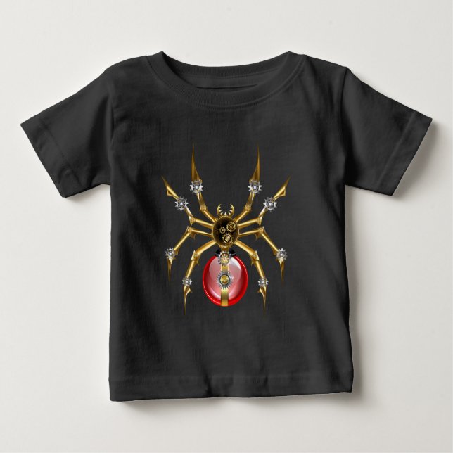 Camiseta Aranha-do-galo em preto (Frente)
