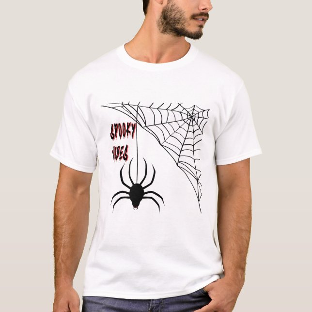Camiseta Aranha-do-Halloween assustadora (Frente)