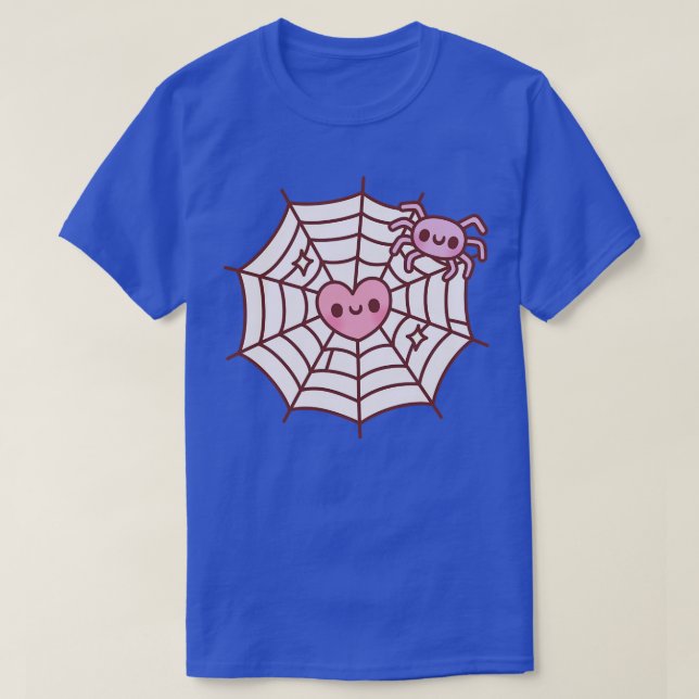 Camiseta Aranha E Coração Cuta Capturados Na Aranha (Frente do Design)