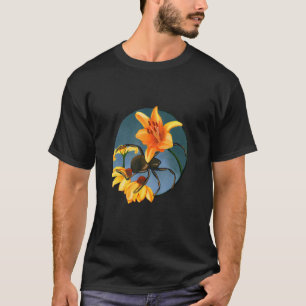Camiseta Aranha E Flores Bloomos Aracnídeos Web Seda Insec