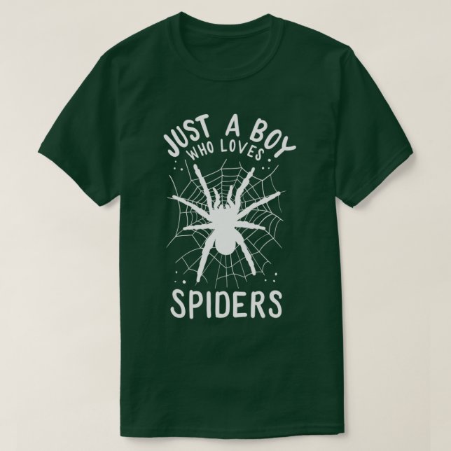 Camiseta Aranha é só um garoto que ama aranhas (Frente do Design)