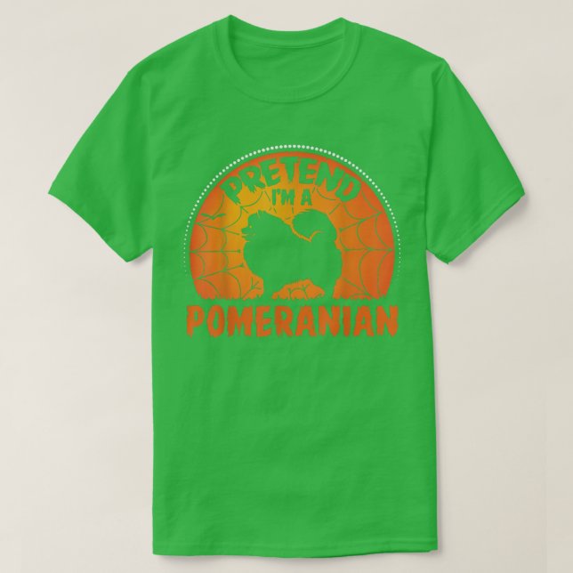 Camiseta Aranha finge que sou um cão da Pomerânia. (Frente do Design)