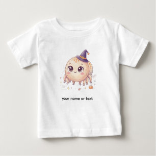 Camiseta Aranha Fofa de Halloween com Chapéu de Bruxa Color