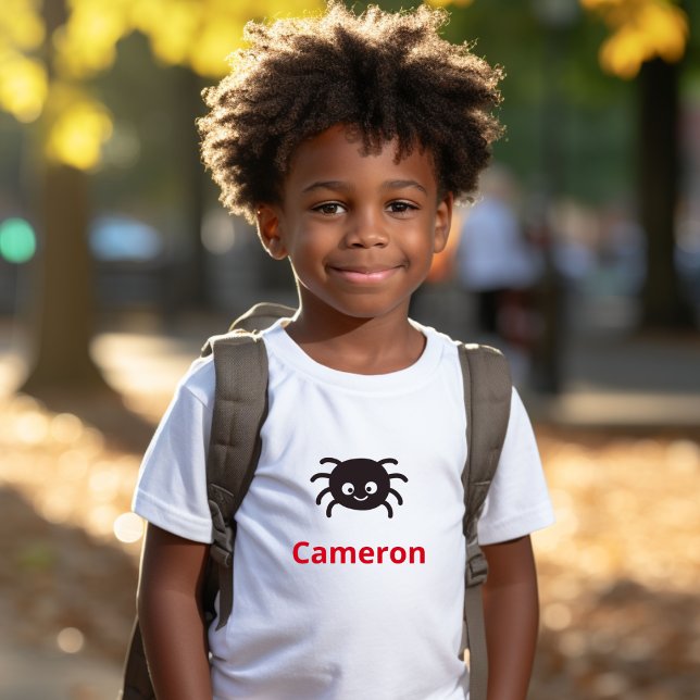 Camiseta Aranha Personalizada Engraçada e Bonita com Nome (Criador carregado)