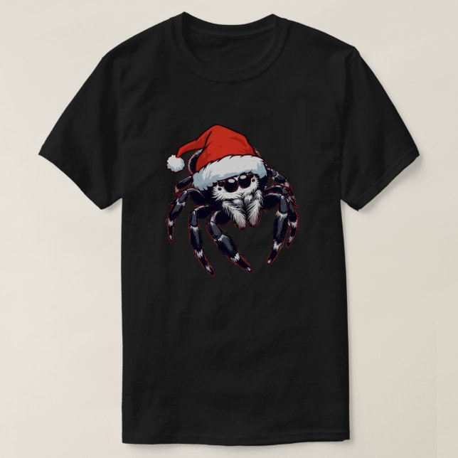 Camiseta Aranha saltadora de Natal (Frente do Design)
