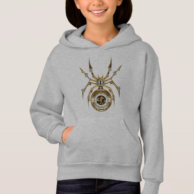 Camiseta Aranha Steampunk no fundo roxo (Frente)