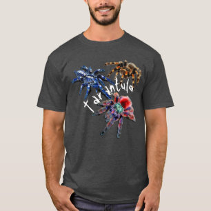 Camiseta Aranha-tarântula azul/vermelha/laranja/negra da t