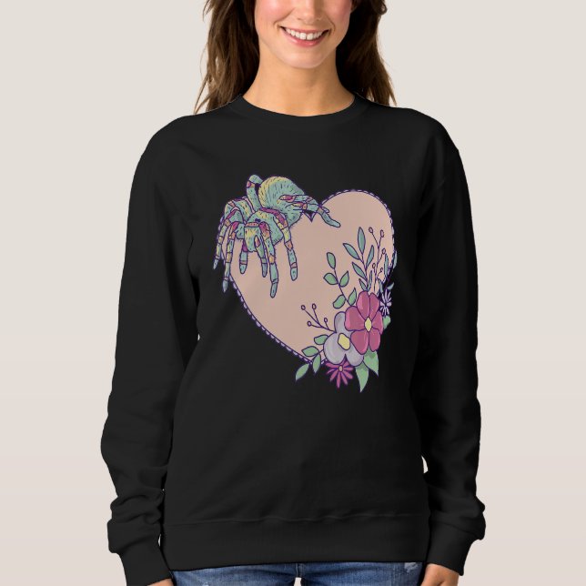 Camiseta Aranha Tarantula Cuta Com Coração E Flores (Frente)