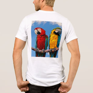 Camiseta Arara azul e amarela e arara-escarlate