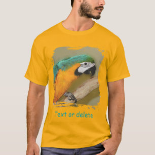 Camiseta Arara Azul e Amarela Personalizada