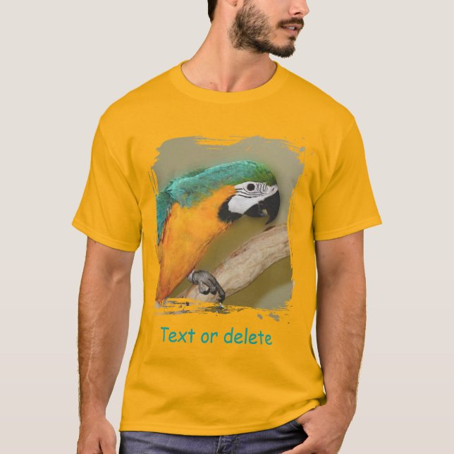 Camiseta Arara Azul e Amarela Personalizada (Frente)