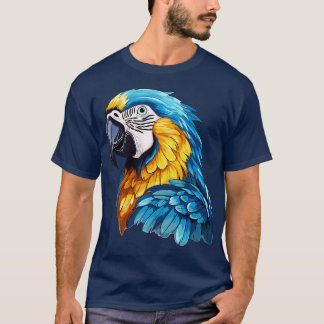 Camiseta Arara azul e dourada 3