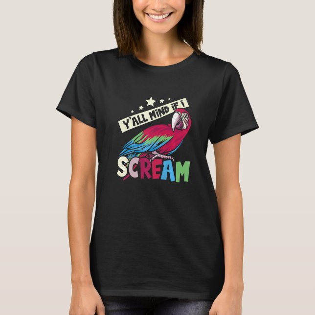 Camiseta Arara-escarlate com papagaio (Frente)