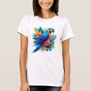 Camiseta Arara tropical azul-colorida