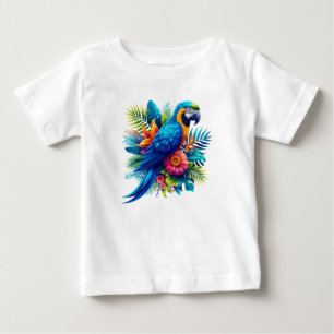 Camiseta Arara tropical azul-colorida