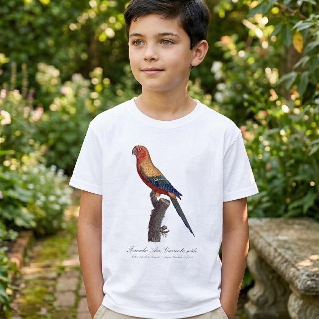 Camiseta Aratinga-sol, Aratinga Solstitialis (Sun Parakeet Male, Aratinga Solstitialis. Boy Basic White T-Shirt )
