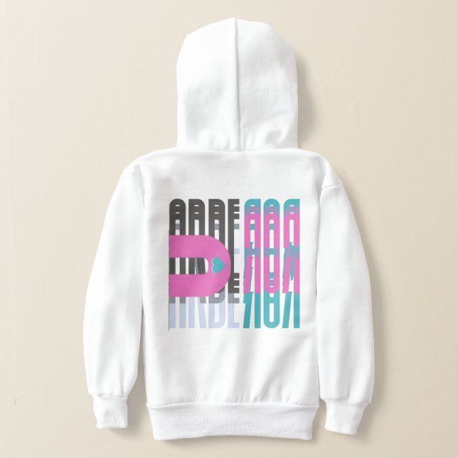 Camiseta Arberor Hoodie – Pastel Gradient Logo & Play (Postura das costas)
