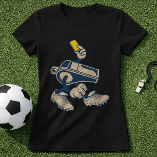 Camiseta Árbitro de desenho animado divertido segurando car