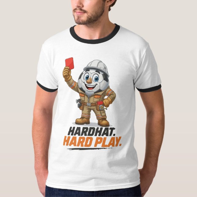 Camiseta Árbitro de Futebol com Capacete de Construção (Frente)
