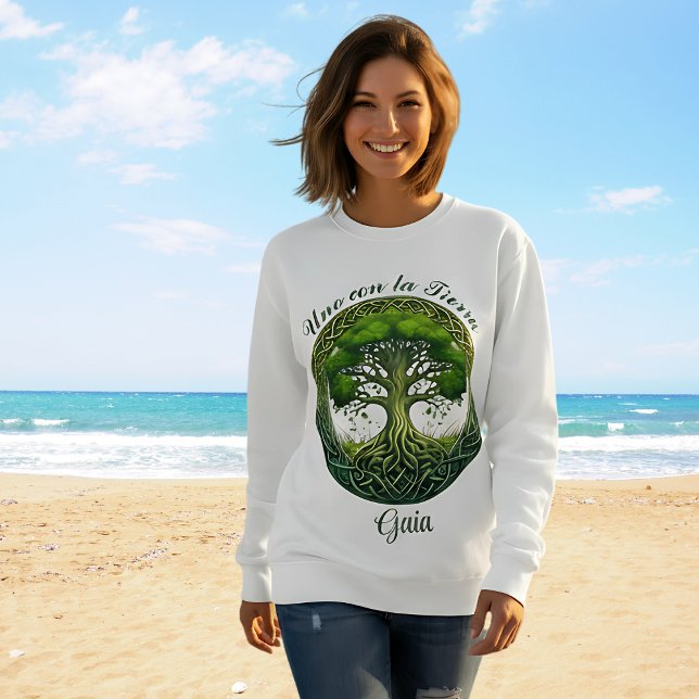 Camiseta  Árbol de la Vida, Uno con la Tierra (Amor a Madre Tierra GAIA, personalizable regalo para mujer medita, yoga, estilo Celta, senderismo)