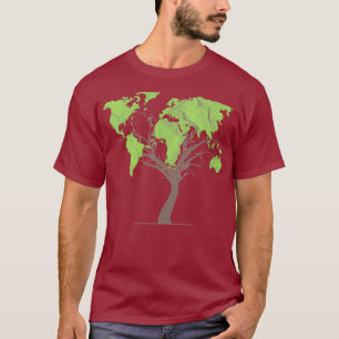 Camiseta Arborist Gardener Tree World Map Gift Gardening