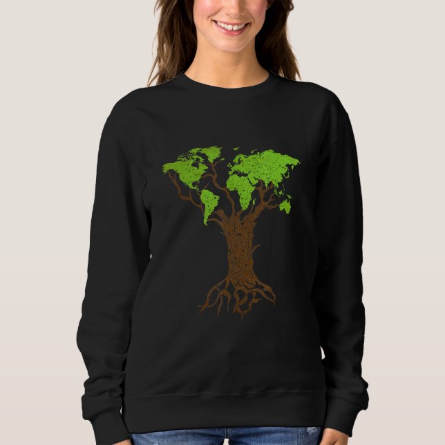 Camiseta Arborist Gardener Tree World Map Nature 1 (Frente)