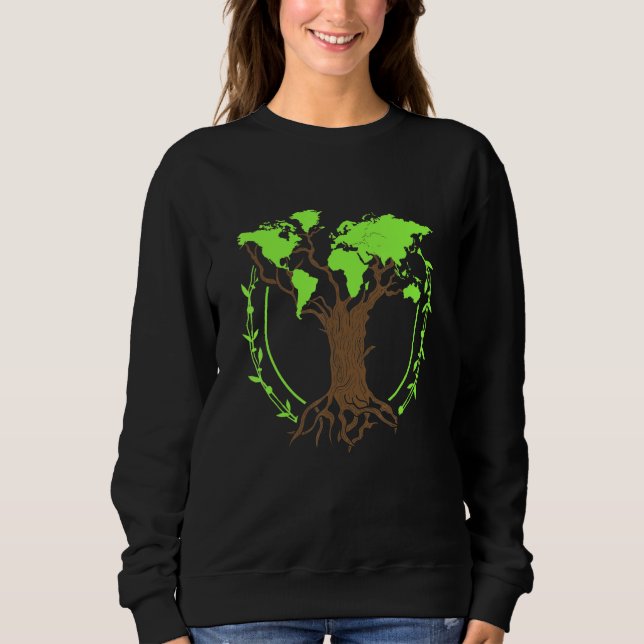 Camiseta Arborist Gardener Tree World Map Nature 3 (Frente)