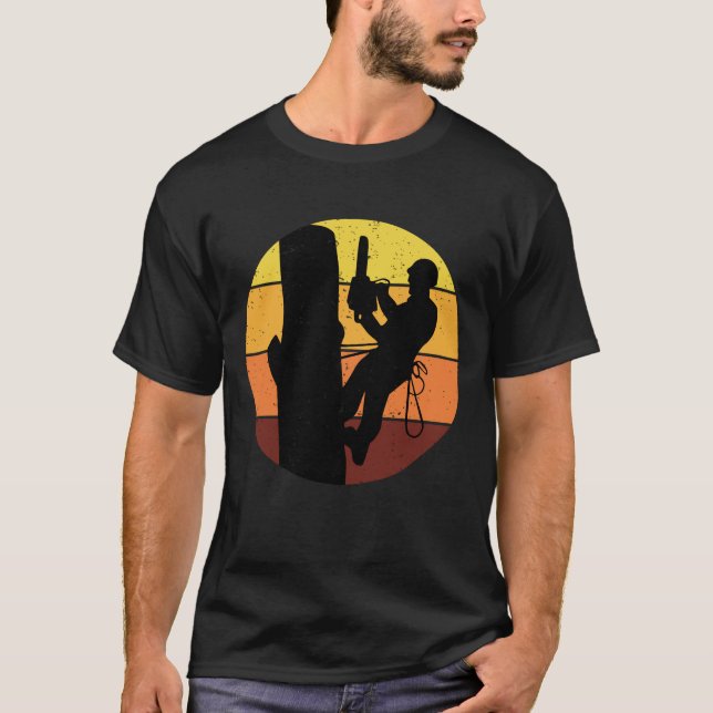 Camiseta Arborist Tree Climber Subindo Vintage Retro (Frente)
