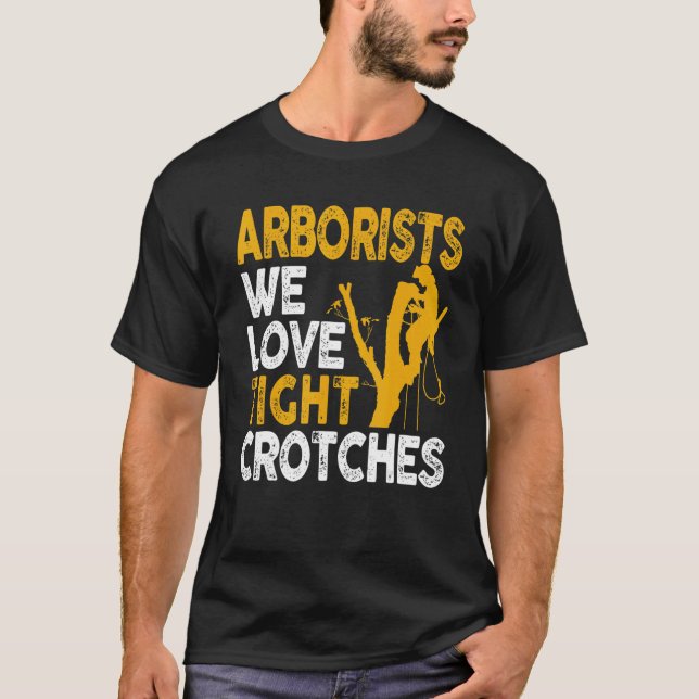 Camiseta Arborista Lumberjack Tree Climber Crotch Apertado (Frente)