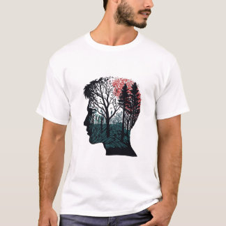 Camiseta arbre homme forêt art