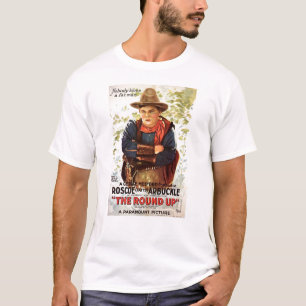 Camiseta Arbuckle gordo o círculo acima do filme silencios