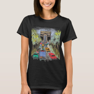 Camiseta Arc de Triomphe - Esquema de Aquarela Whimsical