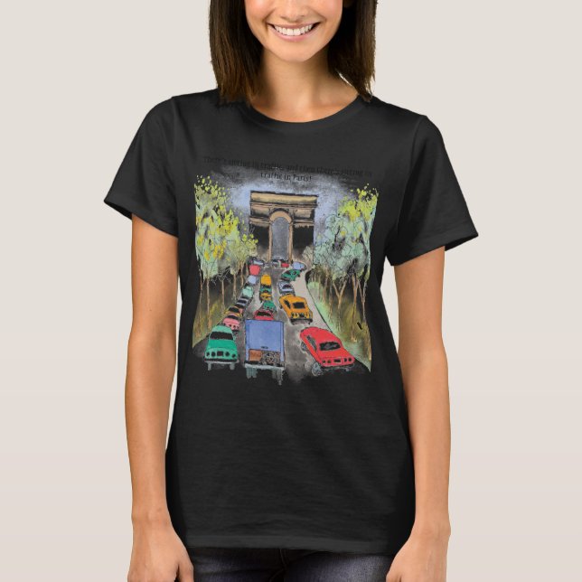 Camiseta Arc de Triomphe Whimsical Watercolor Sketch (Frente)